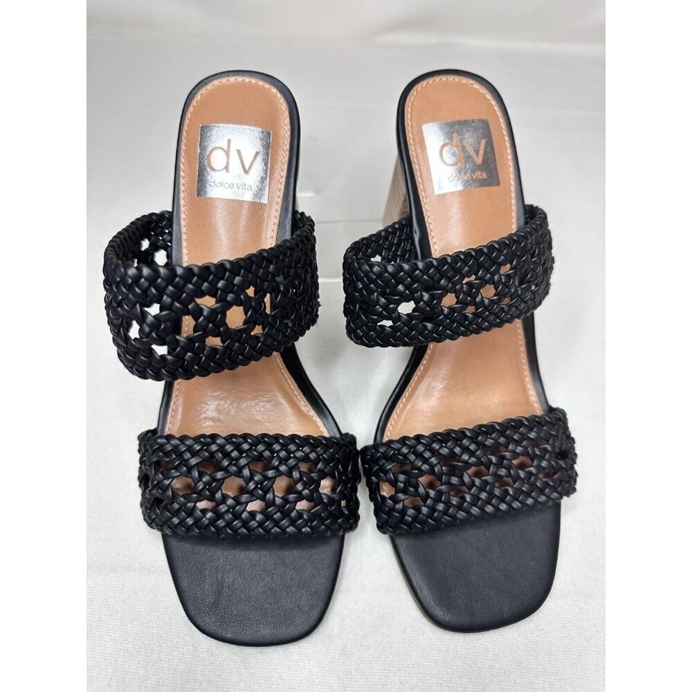 DV by Dolce Vita Hobbs Black Strappy Sandals Size 6.5 High Block Heels NWOT - Picture 12 of 14
